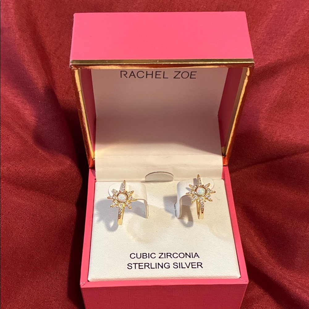 Rachel Zoe starburst earrings, new in box